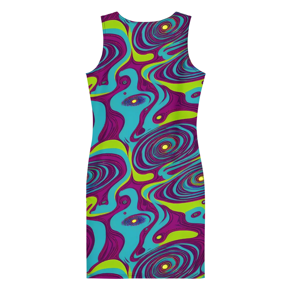 Electric Eddies on Bodycon Dress — Back