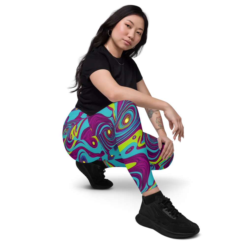Electric Eddies on Leggings with Pockets — Right Front