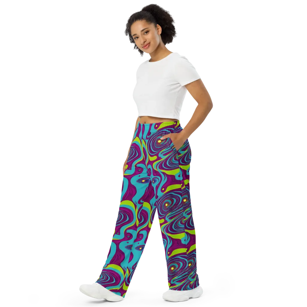 Electric Eddies on Wide-Leg Pants — Left Front