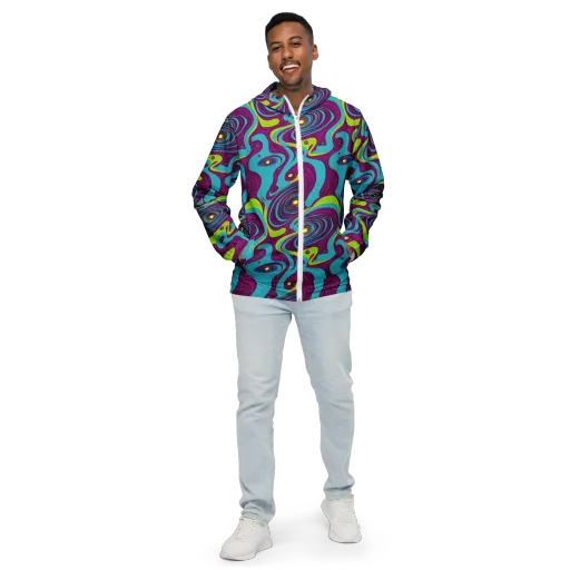Electric Eddies on a Men's Windbreaker