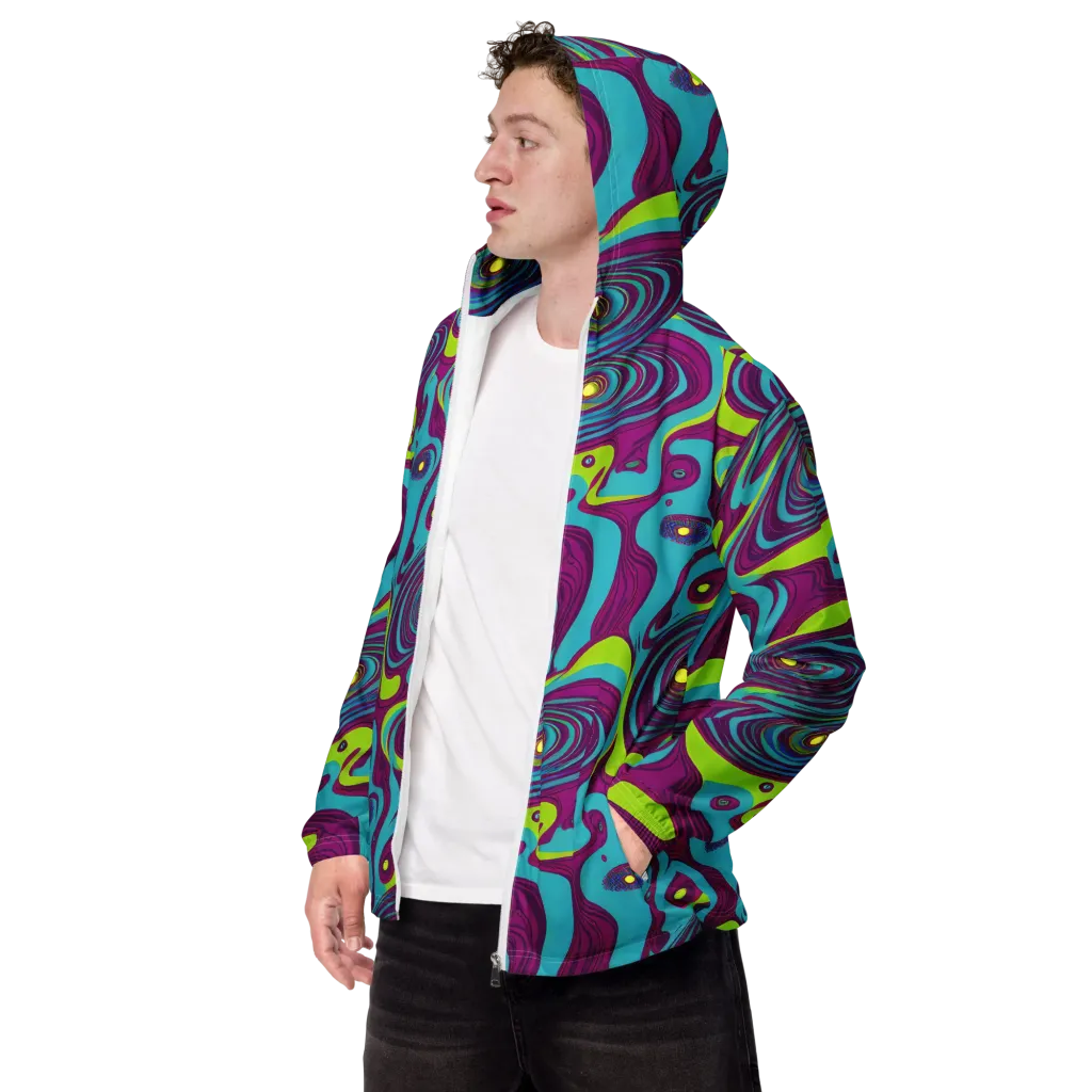 Electric Eddies on Men's Windbreaker — Left Front