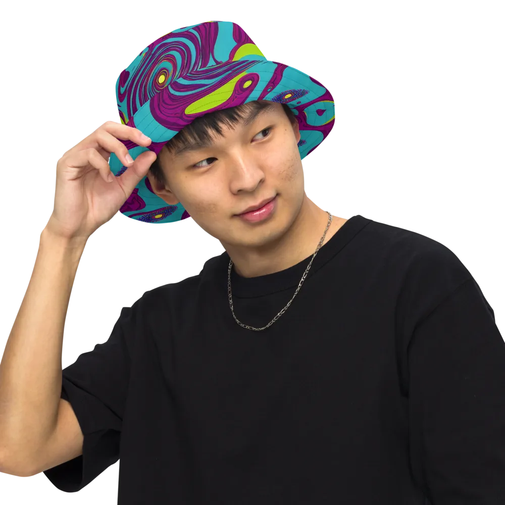 Electric Eddies on Reversible Bucket Hat — Front Inside
