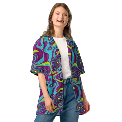 Electric Eddies on a Button Shirt