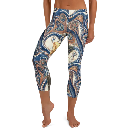 Marbled Bear on a Capri Leggings