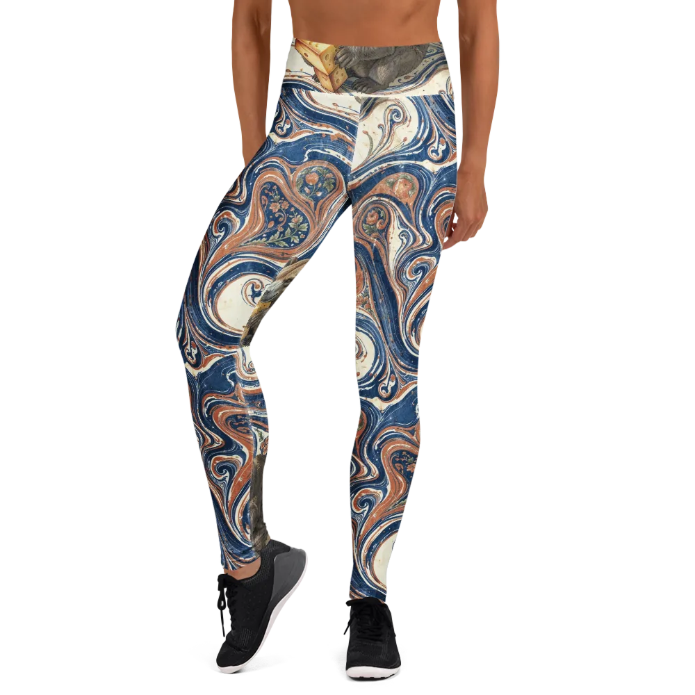 Marbled Bear on Yoga Leggings — Front