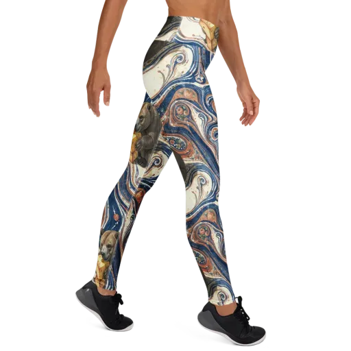 Marbled Bear on a Yoga Leggings