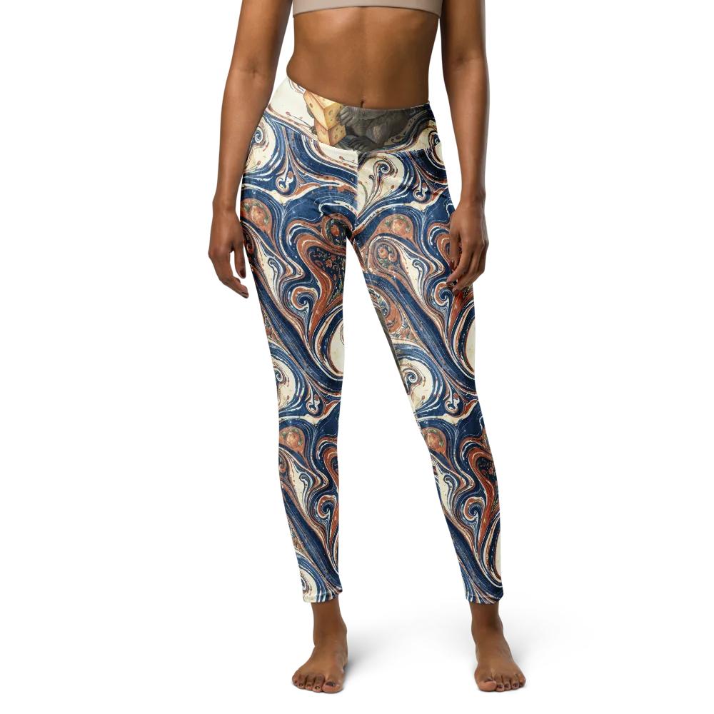 Marbled Bear on Yoga Leggings — Front