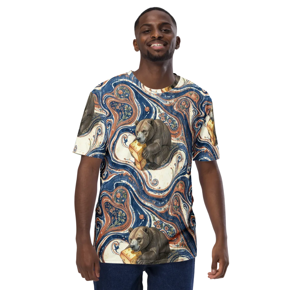 Marbled Bear on Men's Crew Neck T-Shirt — Front