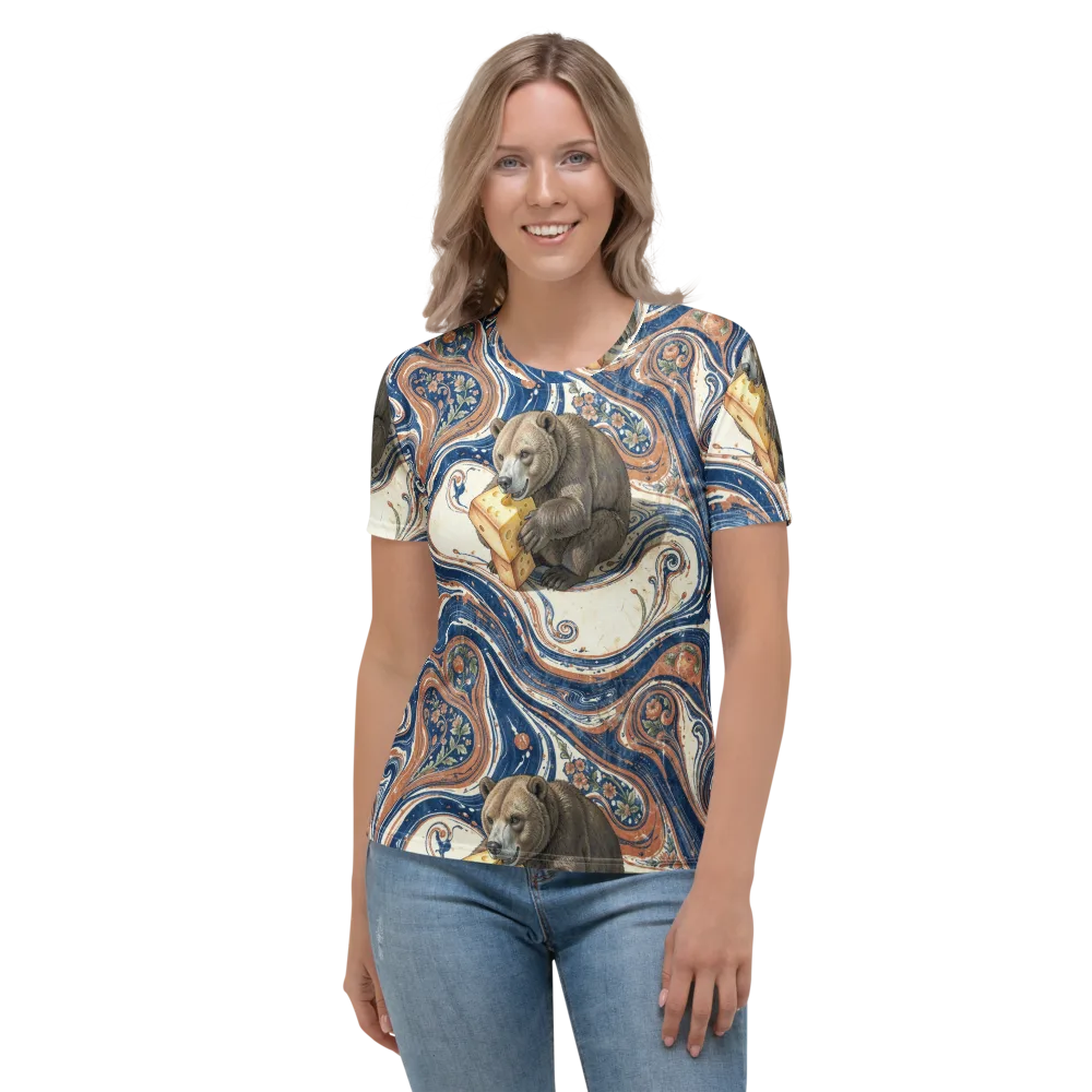 Marbled Bear on Women's Crew Neck T-Shirt — Front