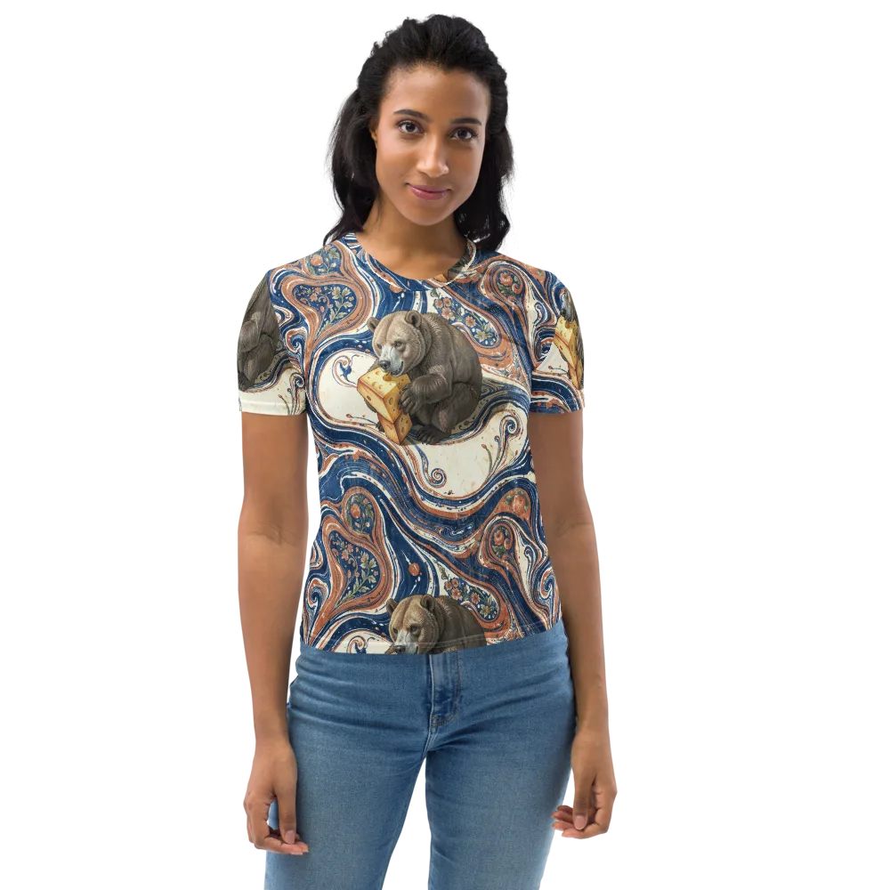 Marbled Bear on Women's Crew Neck T-Shirt — Front