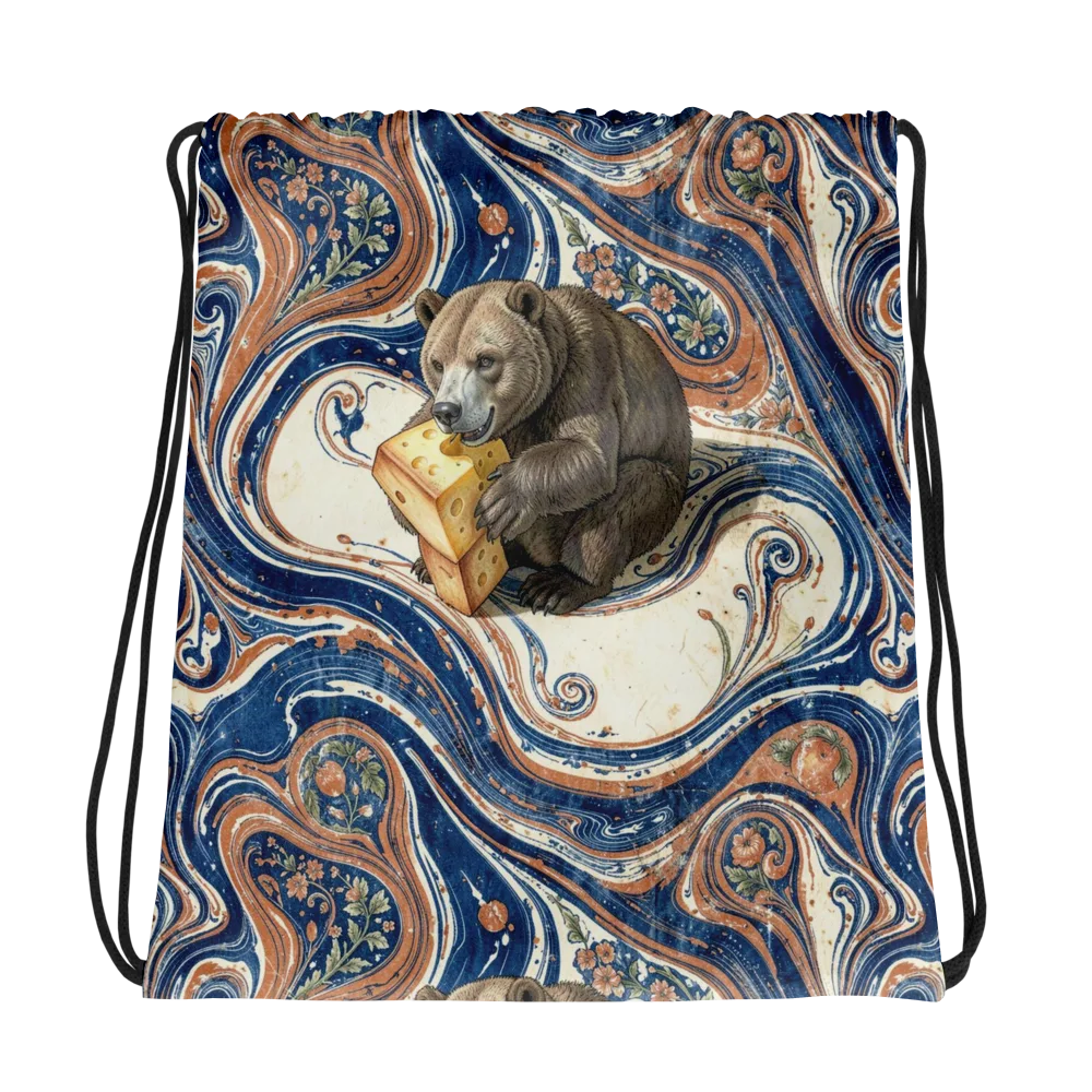 Marbled Bear on Drawstring Bag — Photo