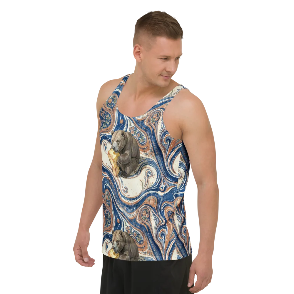 Marbled Bear on Men's Tank Top — Left Front