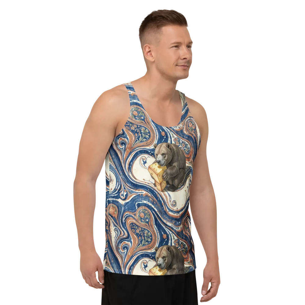 Marbled Bear on Men's Tank Top — Right Front