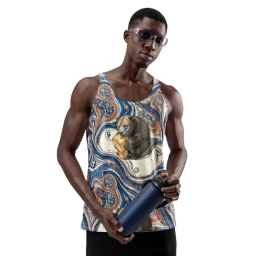 Marbled Bear on a Men's Tank Top