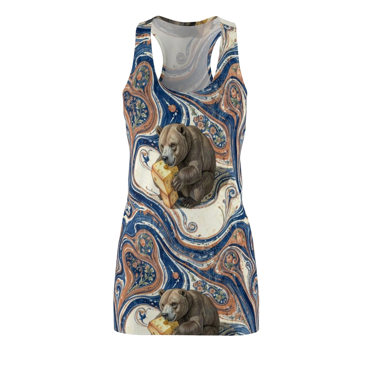 Marbled Bear on Racerback Dress — Front