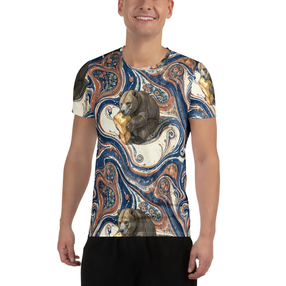Marbled Bear on Men's Athletic T-Shirt — Front