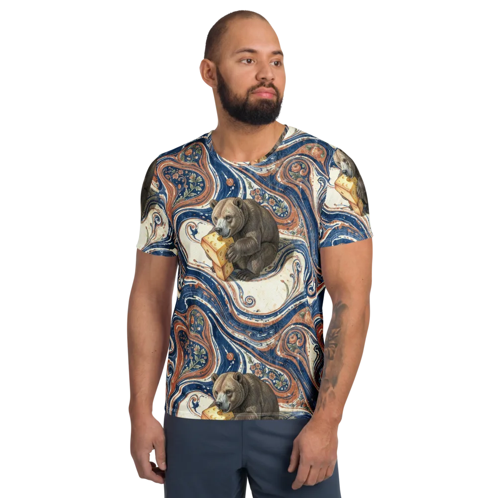 Marbled Bear on Men's Athletic T-Shirt — Front