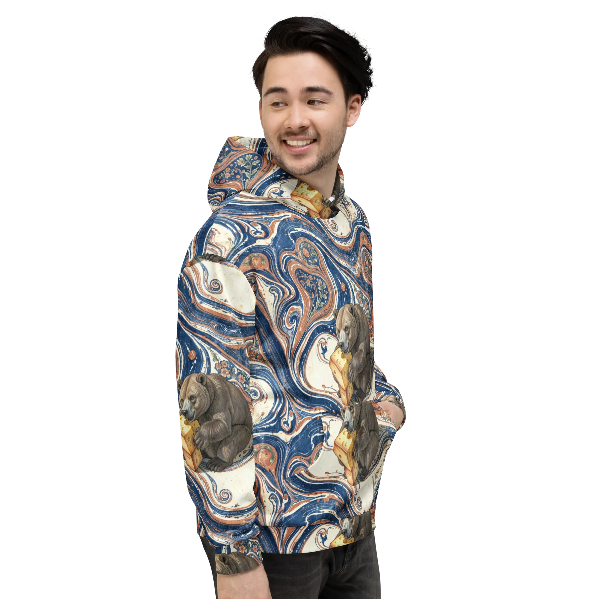 Marbled Bear on Hoodie — Right