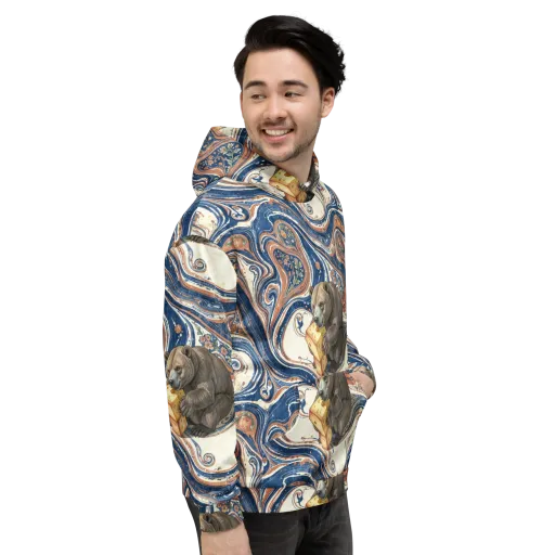 Marbled Bear on a Hoodie