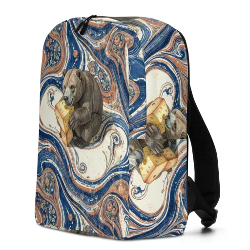 Marbled Bear on a Minimalist Backpack