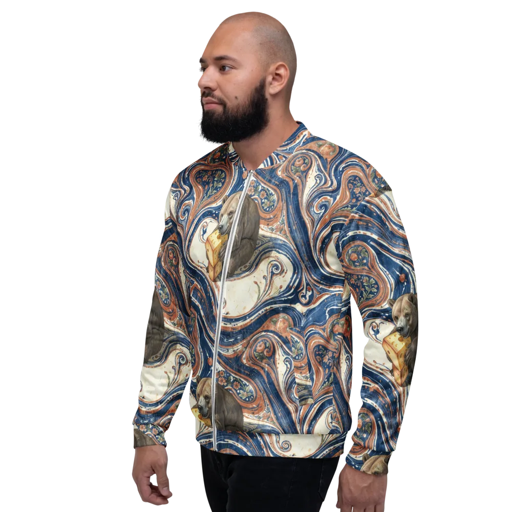 Marbled Bear on Bomber Jacket — Left