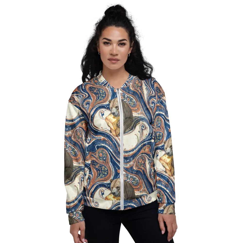 Marbled Bear on Bomber Jacket — Front