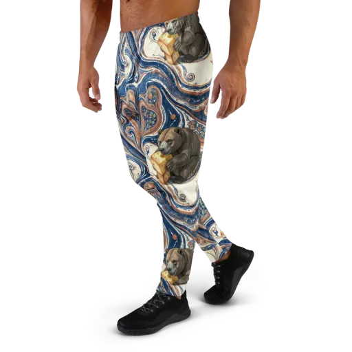 Marbled Bear on a Men's Joggers