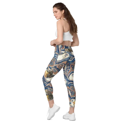 Marbled Bear on a Leggings with Pockets