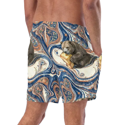 Marbled Bear on a Swim Trunks