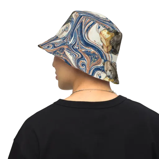 Marbled Bear on a Reversible Bucket Hat