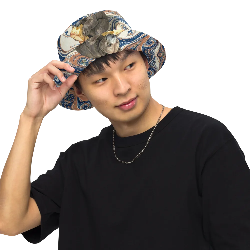 Marbled Bear on Reversible Bucket Hat — Front Inside