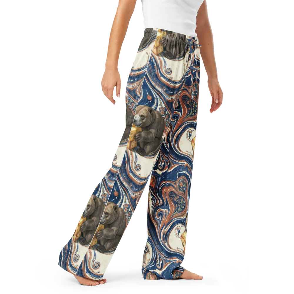 Marbled Bear on Women's Pajama Pants — Right Front