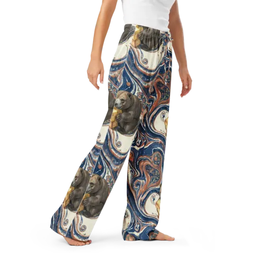 Marbled Bear on a Women's Pajama Pants