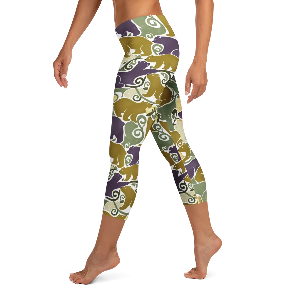 Mosswood Mice on Capri Leggings — Left