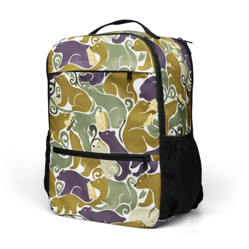 Mosswood Mice on a Utility Backpack