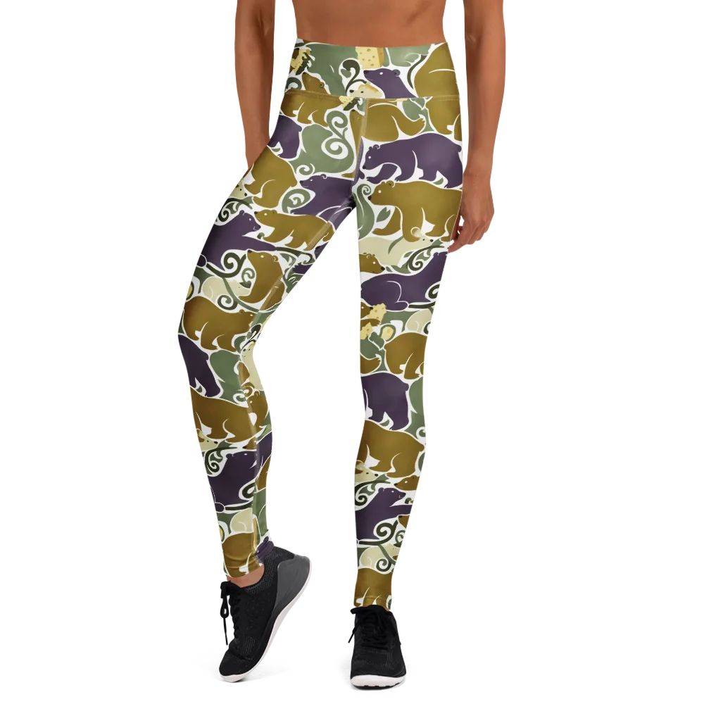 Mosswood Mice on Yoga Leggings — Front