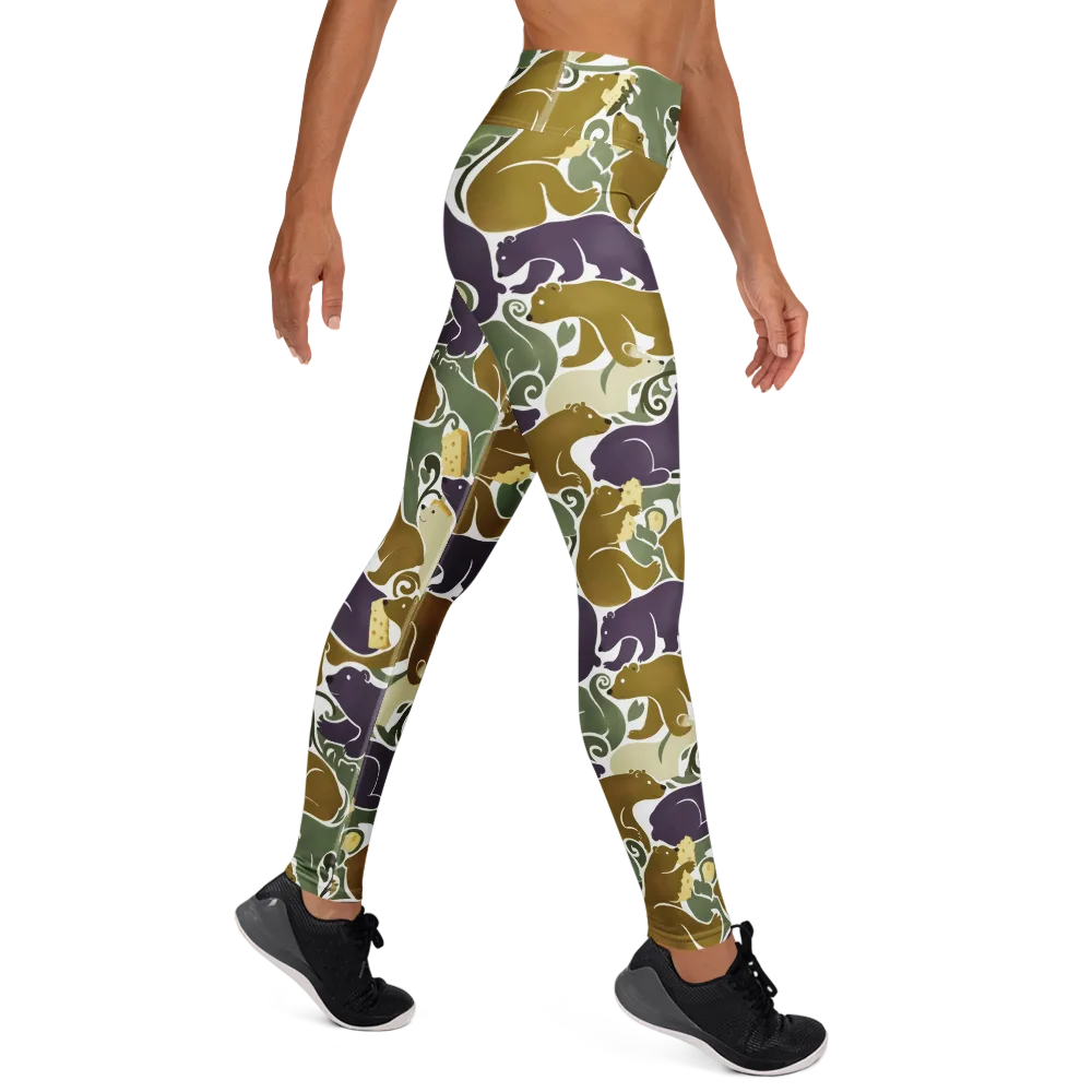 Mosswood Mice on Yoga Leggings — Right