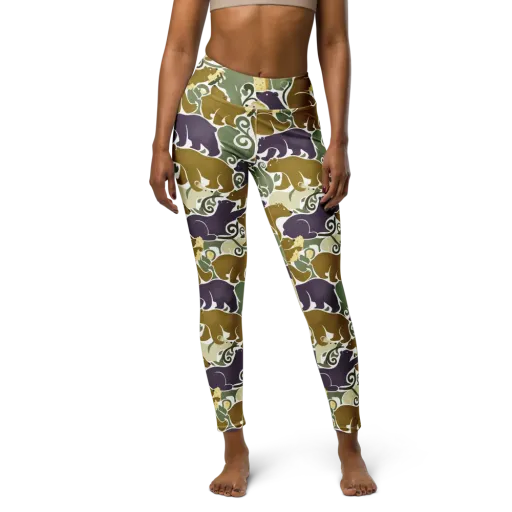 Mosswood Mice on a Yoga Leggings