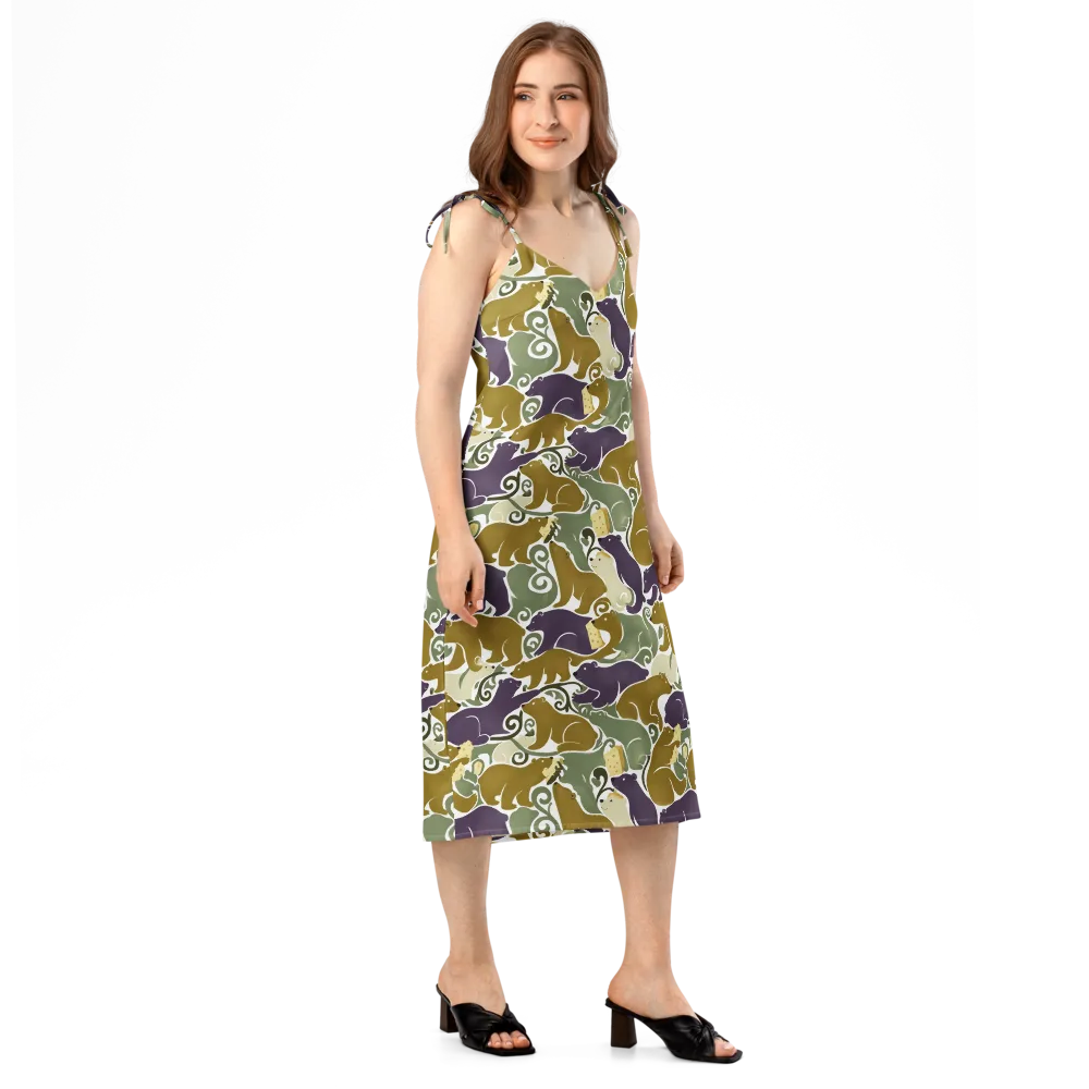 Mosswood Mice on Slip Dress — Right Front