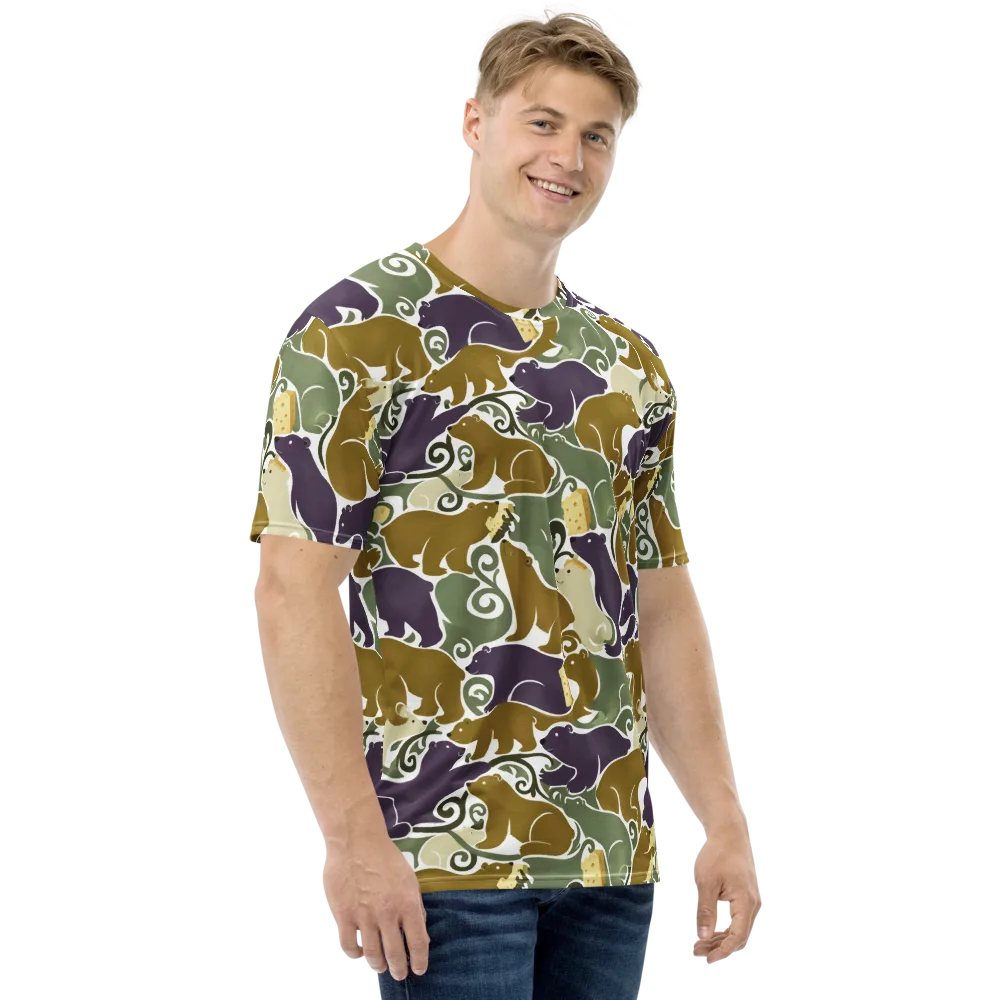 Mosswood Mice on Men's Crew Neck T-Shirt — Right