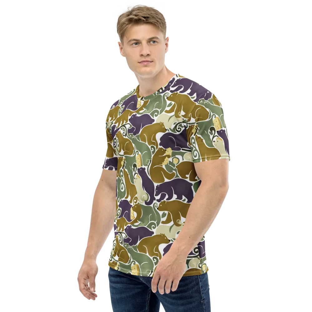 Mosswood Mice on Men's Crew Neck T-Shirt — Left