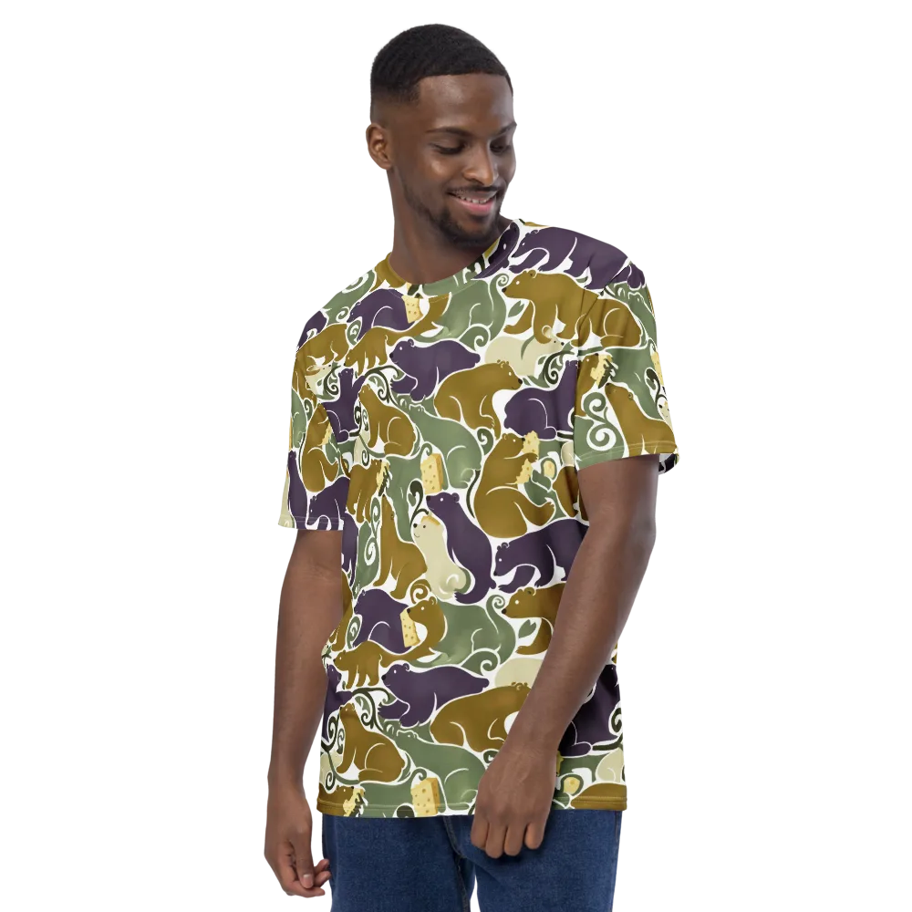 Mosswood Mice on Men's Crew Neck T-Shirt — Left
