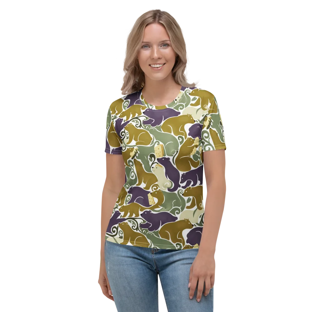 Mosswood Mice on Women's Crew Neck T-Shirt — Front