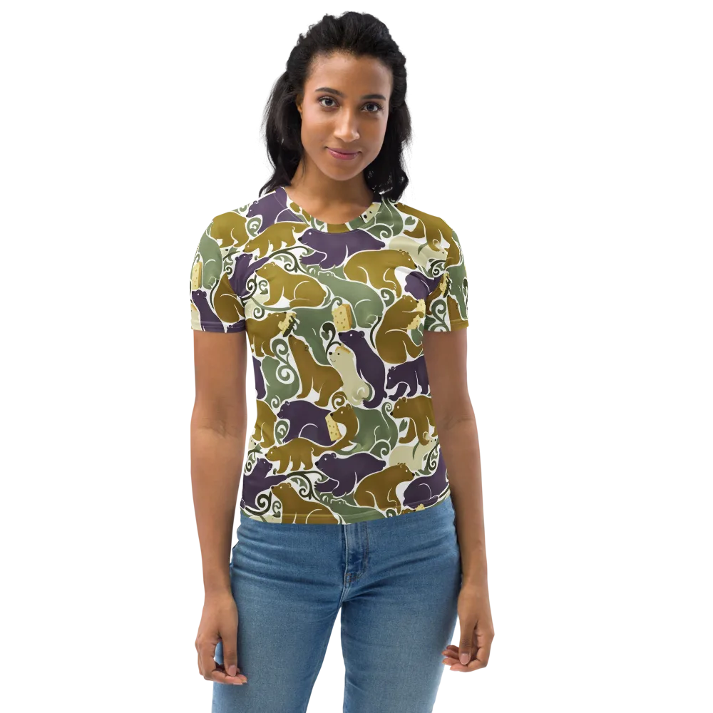 Mosswood Mice on Women's Crew Neck T-Shirt — Front
