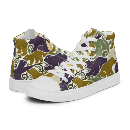 Mosswood Mice on a Women's High Top Canvas Shoes