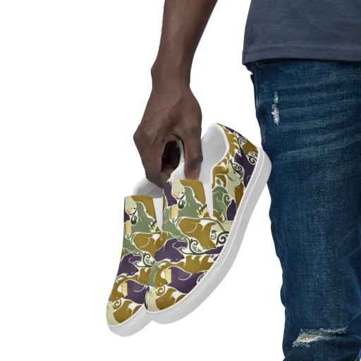 Mosswood Mice on a Men's Slip-On Canvas Shoes