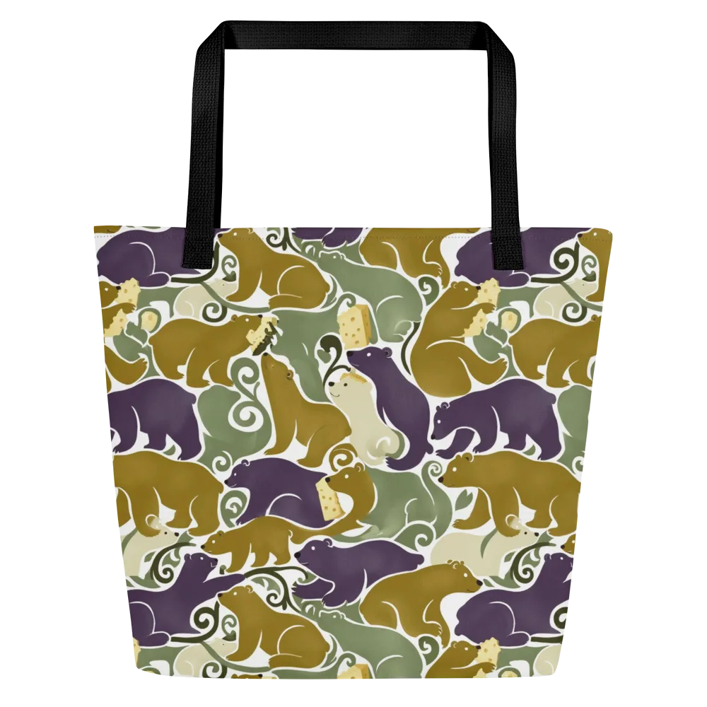 Mosswood Mice on Large Tote Bag W/ Pocket — Front