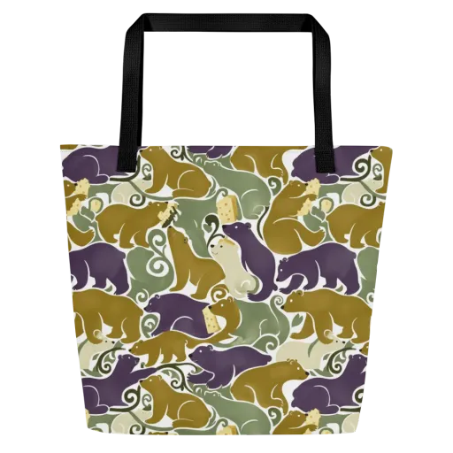 Mosswood Mice on a Large Tote Bag W/ Pocket