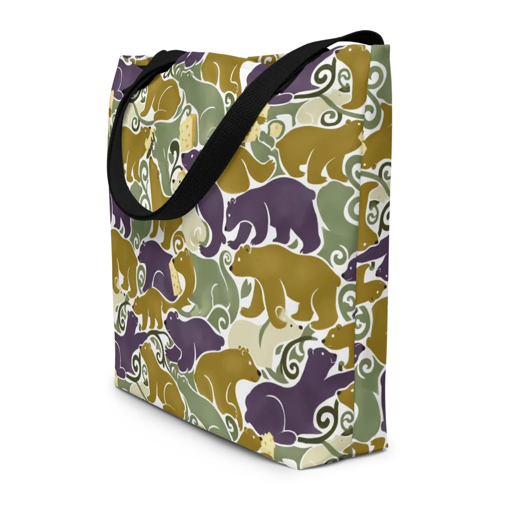 Mosswood Mice on Large Tote Bag W/ Pocket — Front