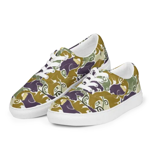 Mosswood Mice on a Men's Lace-Up Canvas Shoes
